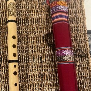 Wooden Flute with Colorful Case